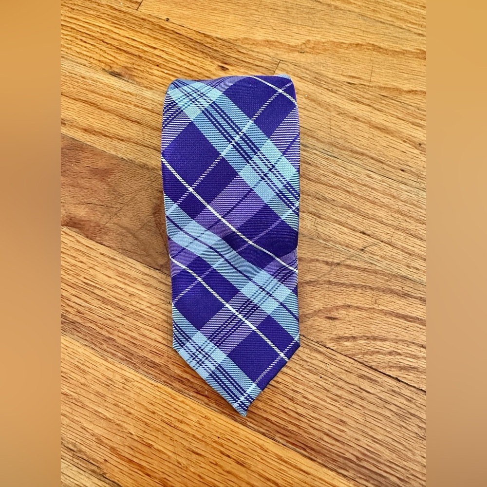 Tommy Hilfiger Purple Plaid Tie